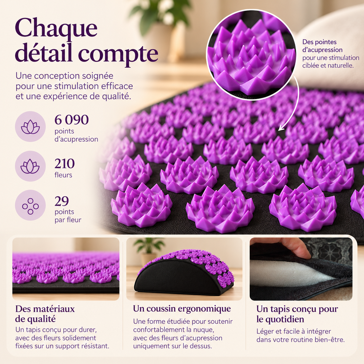Relaxing acupressure mat