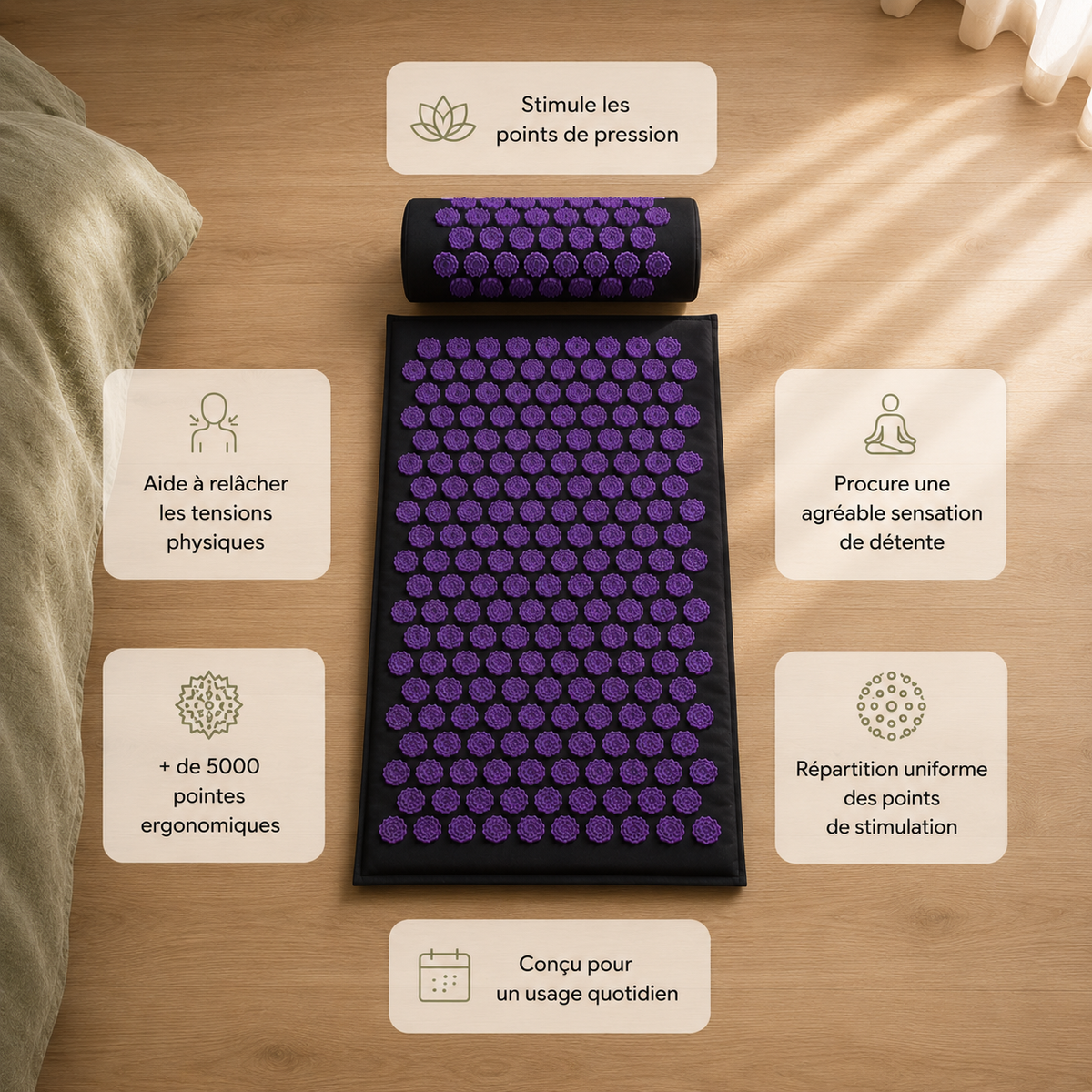 Tapis d'acupression relaxant
